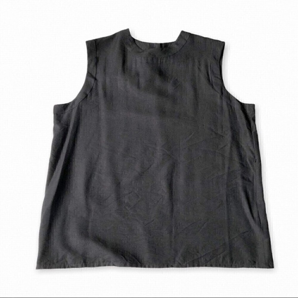 Talbots Vintage 90s Black Sleeveless Blouse Size 14